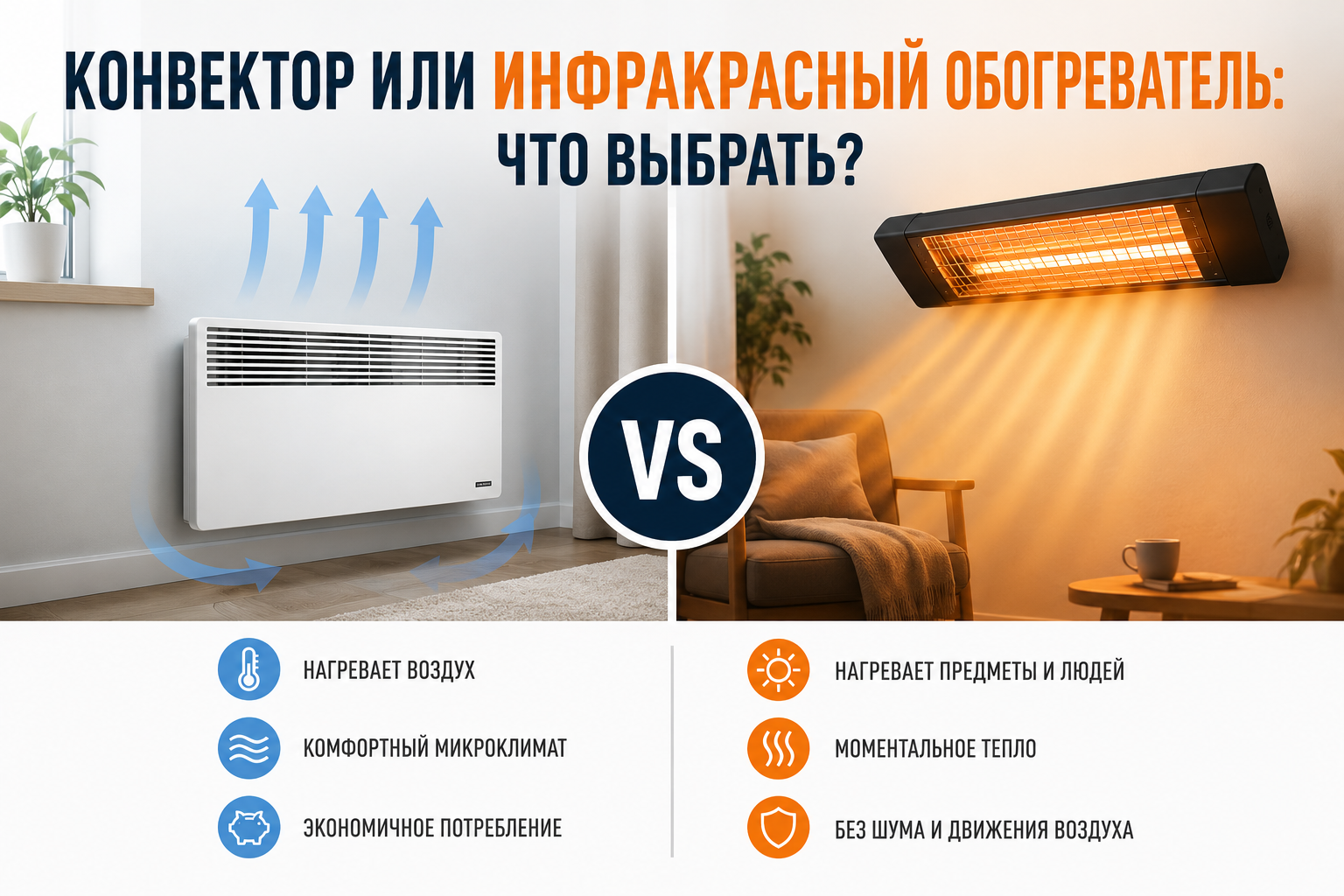 Конвектор или инфракрасный обогреватель: что выбрать